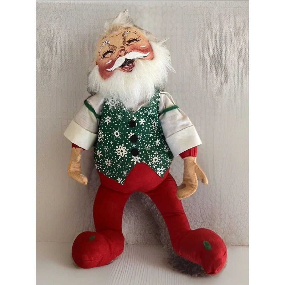 Annalee‎ '88 Vintage 1981 Santa Claus Christmas Mobilitee Doll 15" Sitting Read